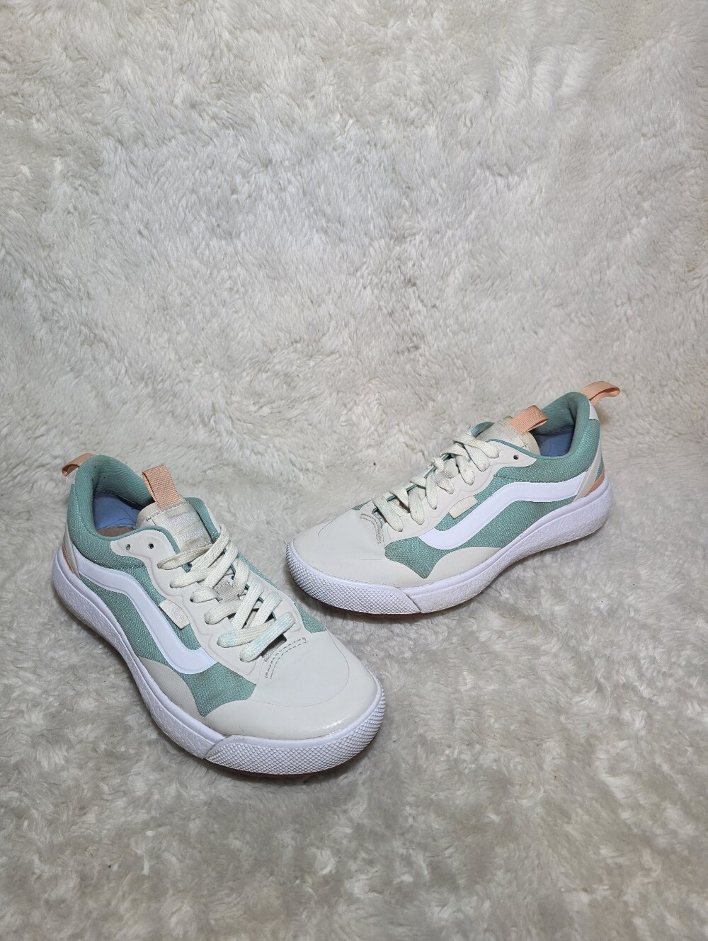 Vans UltraRange Rapidweld Mint Green Seafoam Peach Low Sneaker Women 7 Men 5.5